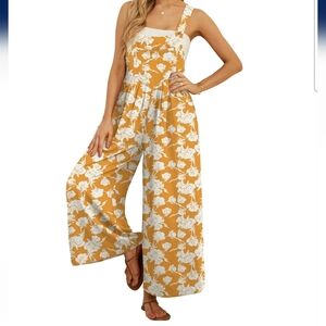 NWT Cueply Women's Overalls Jumpsuit Wide Leg Floral Romper Sz. S